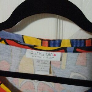 Curvy Girl Abstract Colorful Sweater